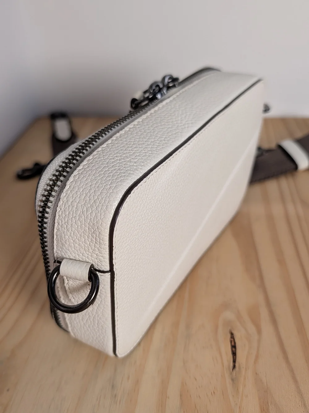 Coach Pebble Leather Crossbody Bag in Chalk